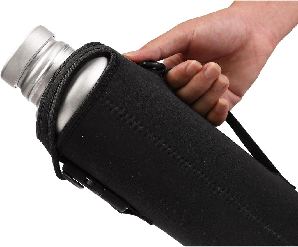 SILVERANT Titanium Ultralight 800ml/27 fl oz Leakproof Outdoor Camping Hiking Sports Water Bottle with Insulating Thermal Sleeve and Clip Loop Cap