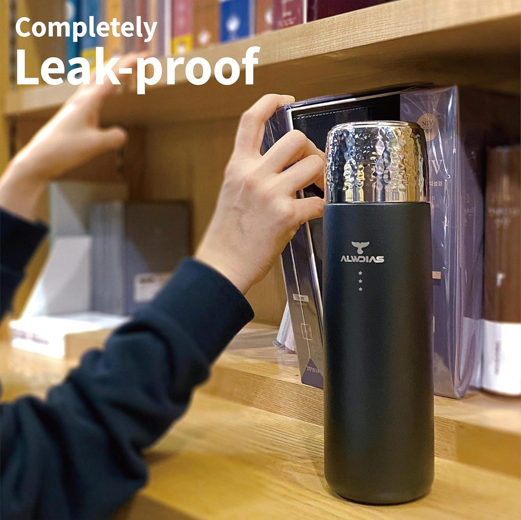 Thrista Vacuum Insulated 316 Stainless Steel Flask for Hot & Cold Drinks | Leak-Proof Bottle with Titanium Infuser | Compact Design Ideal for Men, Women, and Loved Ones | 16.9oz, Red