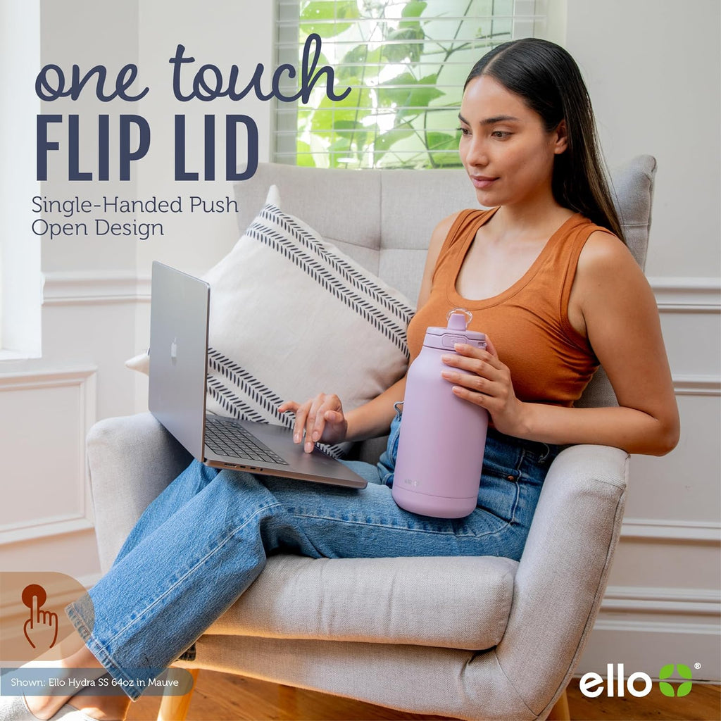 Ello Hydra 64oz Half Gallon Vacuum Insulated Stainless Steel Jug with Locking