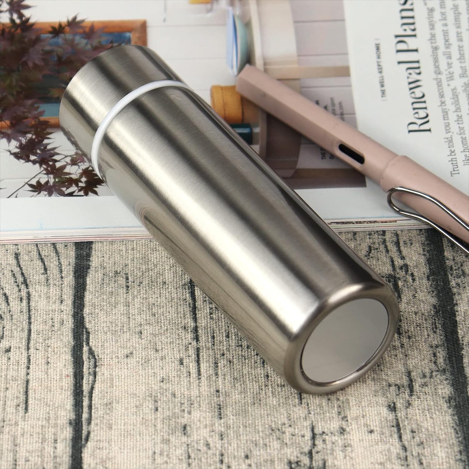 Cute Small Purse Water Bottle, 4.4 Fl. Oz, Mini Slim Flask for Kids Lunchbox, Portable Skinny Handbag Water Bottle, Vacuum Insulated Reusable Leak Proof Stainless Steel Cup
