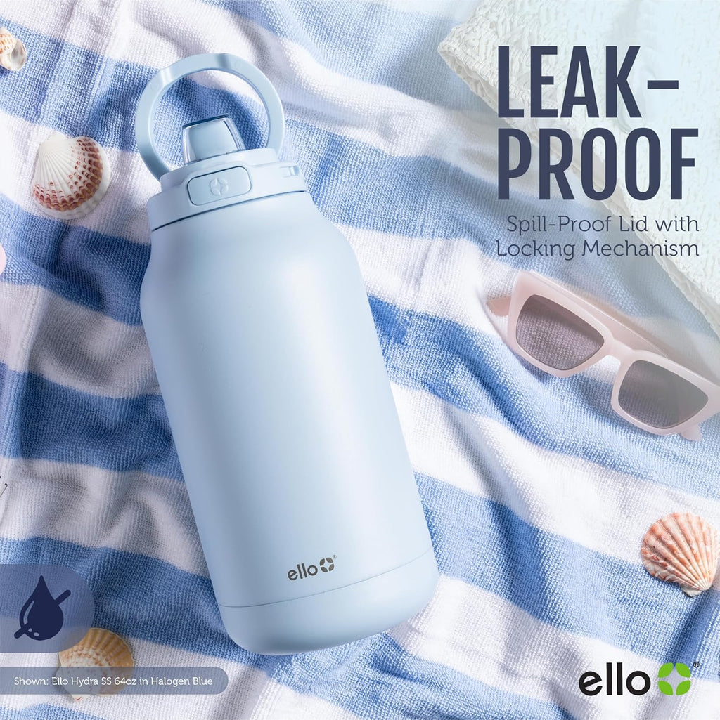 Ello Hydra 64oz Half Gallon Vacuum Insulated Stainless Steel Jug with Locking